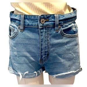 KanCan Women’s Distressed Medium Wash Shorts Festival Beach Summer Size Medium